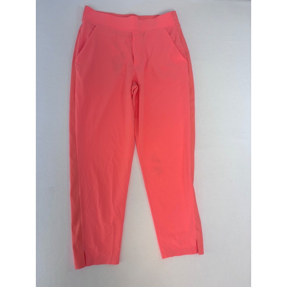 Athleta Brooklyn Ankle Pants Sunset Glow Coral Travel Trousers Size 8 NWOT - Picture 4 of 13